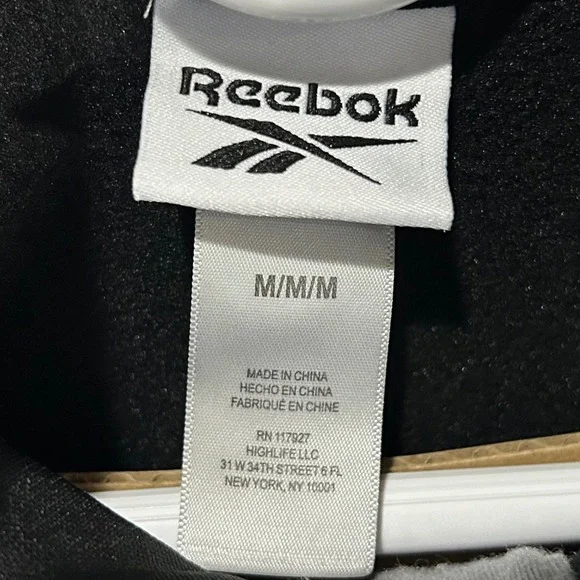 Reebok Quarter Zip Pullover Jacket Women's Medium Training Activewear Top Black - Picture 8 of 13